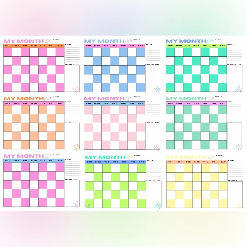 Multi color Fridge calendar 20x14